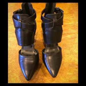 Aldo black caged cut out heel